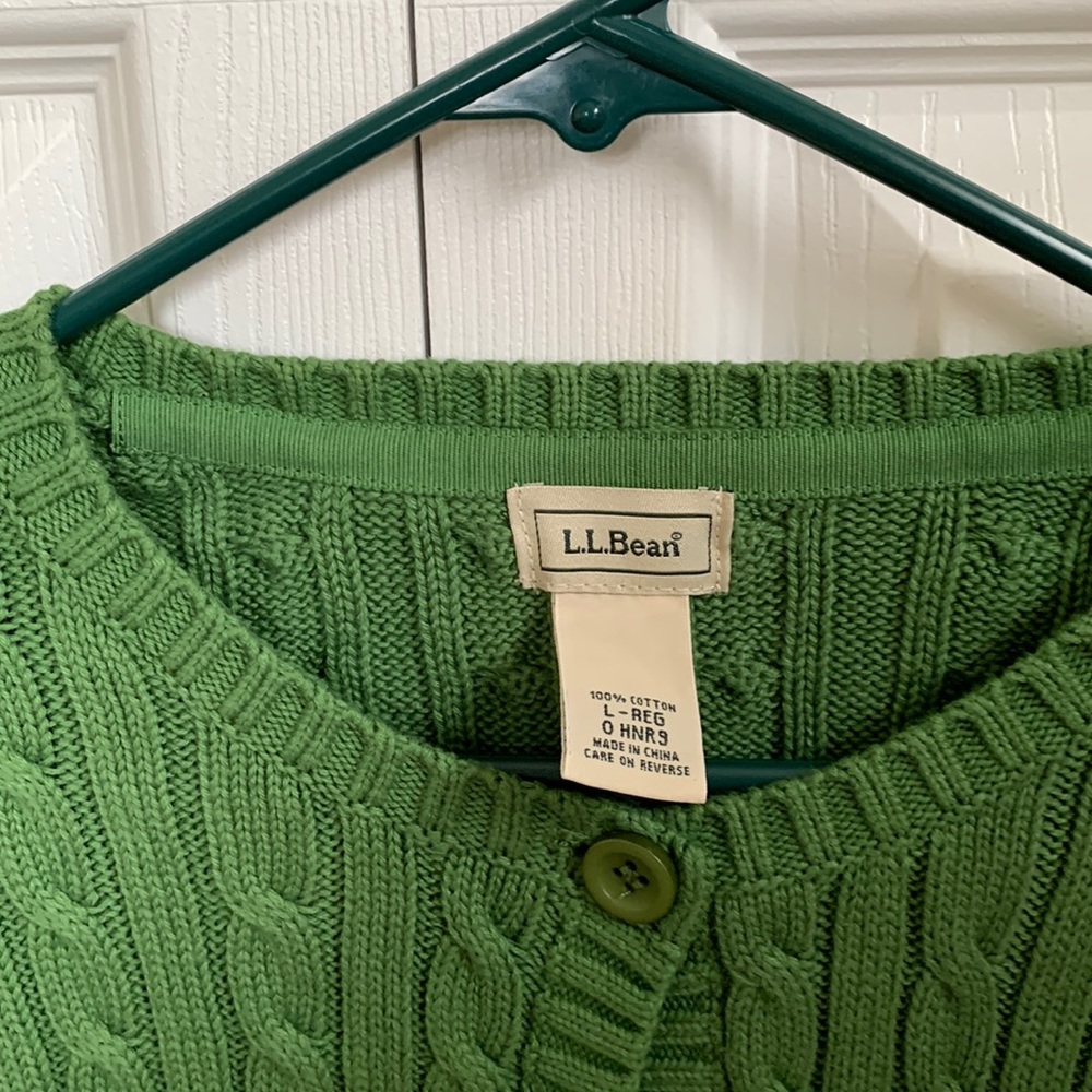 LL Bean cable knit cardigan